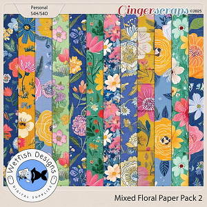 Mixed Floral Paper Pack 2 by Wetfish Designs 
