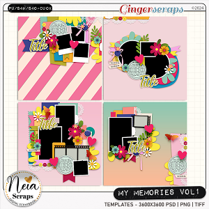 My Memories VOL1 - Templates - by Neia Scraps