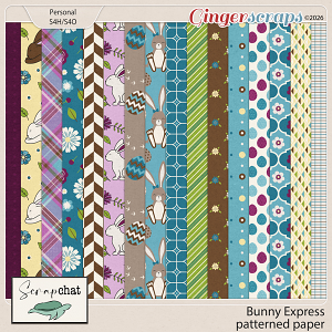 Bunny Express Patterned Papers by ScrapChat Designs