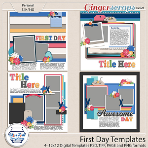 First Day Templates by Miss Fish