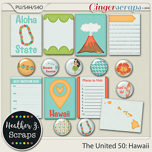 The United 50: Hawaii JOURNAL CARDS & FLAIRS by Heather Z Scraps