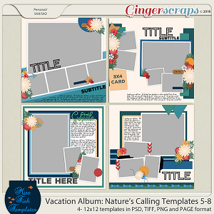 Vacation Album: Nature's Calling Templates 5-8 by Miss Fish