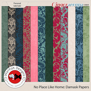 No Place Like Home Damask Papers by Wetfish Designs