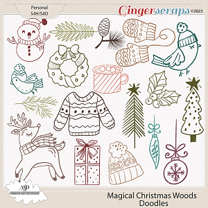 Magical Christmas Woods Doodles- By Adrienne Skelton Design