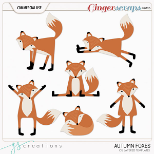 Autumn Foxes Layered Templates (CU) by GS Creations
