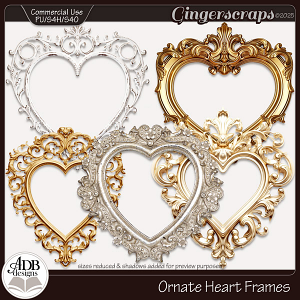 Ornate Heart Frames by ADB Designs - CU/PU Ornate Heart Frames by ADB Designs - CU/PU