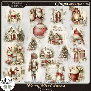 Cozy Christmas Rub-On Transfers by ADB Designs Cozy Christmas Rub-On Transfers by ADB Designs