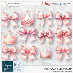 CU Pink Bows And Crowns by Happy Scrapbooking Studio