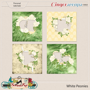 White Peonies Quick Pages by The Scrappy Kat