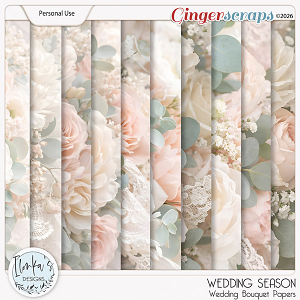 Wedding Season Wedding Bouquet Papers by Ilonka's Designs