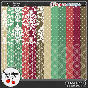 Team Apple - EXTRA PAPERS by Twin Mom Scraps