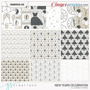 New Year Celebration Layered Patterns (CU) by GS Creations