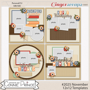 #2025 November -  12x12 Templates (CU Ok) by Connie Prince