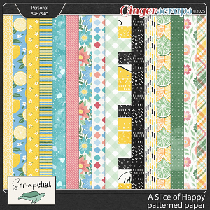 A Slice of Happiness Patterned Paper by ScrapChat Designs
