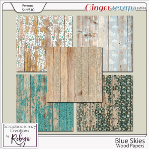 Blue Skies Wood Papers by Scrapbookcrazy Creations