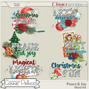 Peace & Joy - Word Art Pack by Connie Prince
