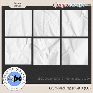 Crumpled White Paper Overlays Set 3 by Wetfish Designs 