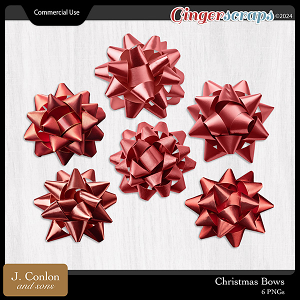 Christmas Bows CU Embellishments by J. Conlon and Sons