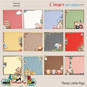 Three Little Pigs Stacked Papers by The Scrappy Kat