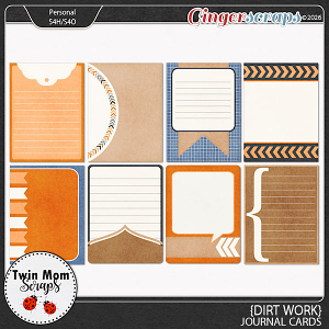 Dirt Work - JOURNAL CARDS by Twin Mom Scraps