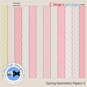 Spring Geometric Papers 5 by Wetfish Designs