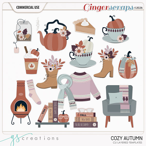 Cozy Autumn Layered Templates (CU) by GS Creations