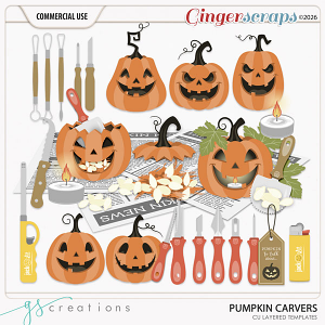 Pumpkin Carvers Layered Templates (CU) by GS Creations