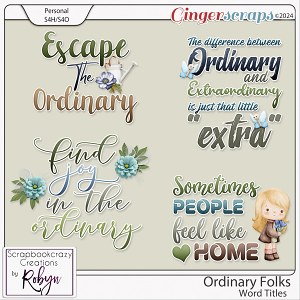 Ordinary Folks Word Titles by Scrapbookcrazy Creations