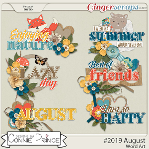 #2019 August - Word Art Pack by Connie Prince