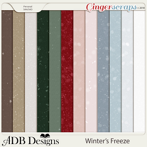 Winter's Freeze Snowfall Solid Papers by ADB Designs