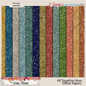 All Together Now Glitter Papers from Designs by Lisa Minor