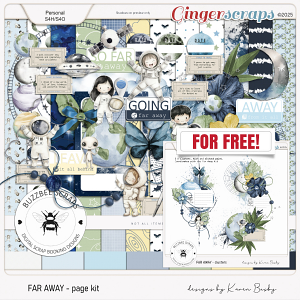 Buzzbee Scraps: Far Away Page Kit Buzzbee Scraps: Far Away Page Kit