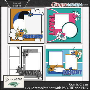 Comic Craze Template Set by ScrapChat Designs