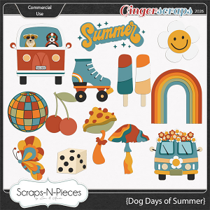 Dog Days of Summer Commercial Use Element Templates by Scraps N Pieces 