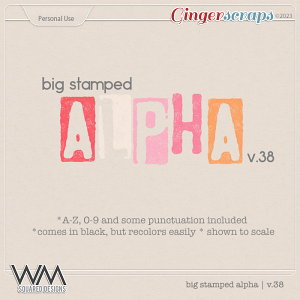 Big Stamped Alpha | V.38