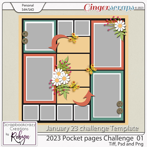 2023 Pocket Page Challenge Template 01 by Scrapbookcrazy Creations