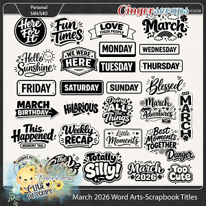 March 2026 Word Arts-Scrapbook Titles
