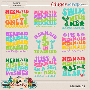 Mermaids Word Art by The Scrappy Kat