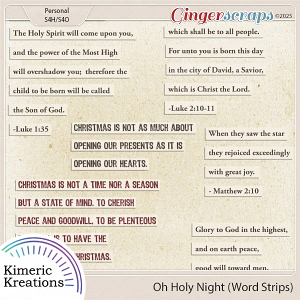 Oh Holy Night Word Strips by Kimeric Kreations