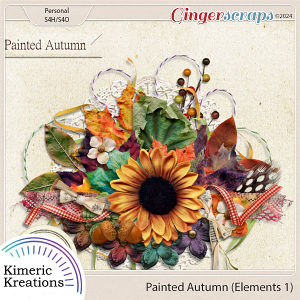 Painted Autumn Elements 1 by Kimeric Kreations