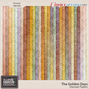 The Golden Days Damask Papers by Aimee Harrison