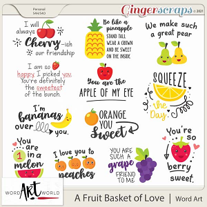 A Fruit Basket of Love Word Art