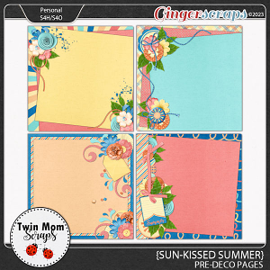 Sun-Kissed Summer - PRE-DECORATED PAGES by Twin Mom Scraps