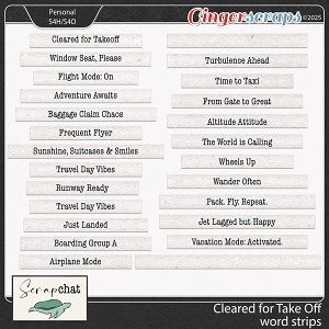 Cleared for Take off Word Strips by ScrapChat Designs