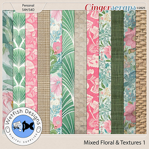 Mixed Floral Texture Paper Pack 1 by Wetfish Designs