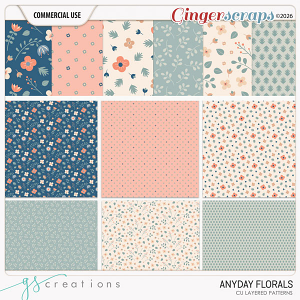 Anyday Florals Layered Patterns (CU) by GS Creations