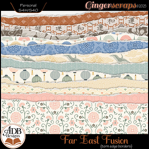 Far East Fusion Torn Edge Borders by ADB Designs