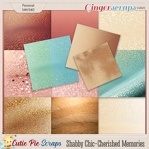 Shabby Chic-Cherished Memories Glitter Papers