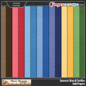 Summer Skies and Fireflies Solid Papers by Moore Blessings Digital Design