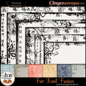 Far East Fusion Oriental Page Borders by ADB Designs